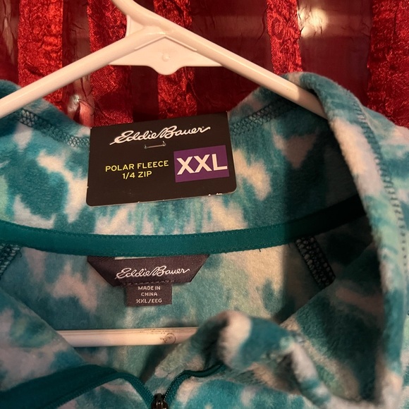 Eddie Bauer Teal and White Patterned Sweater - Picture 2 of 3